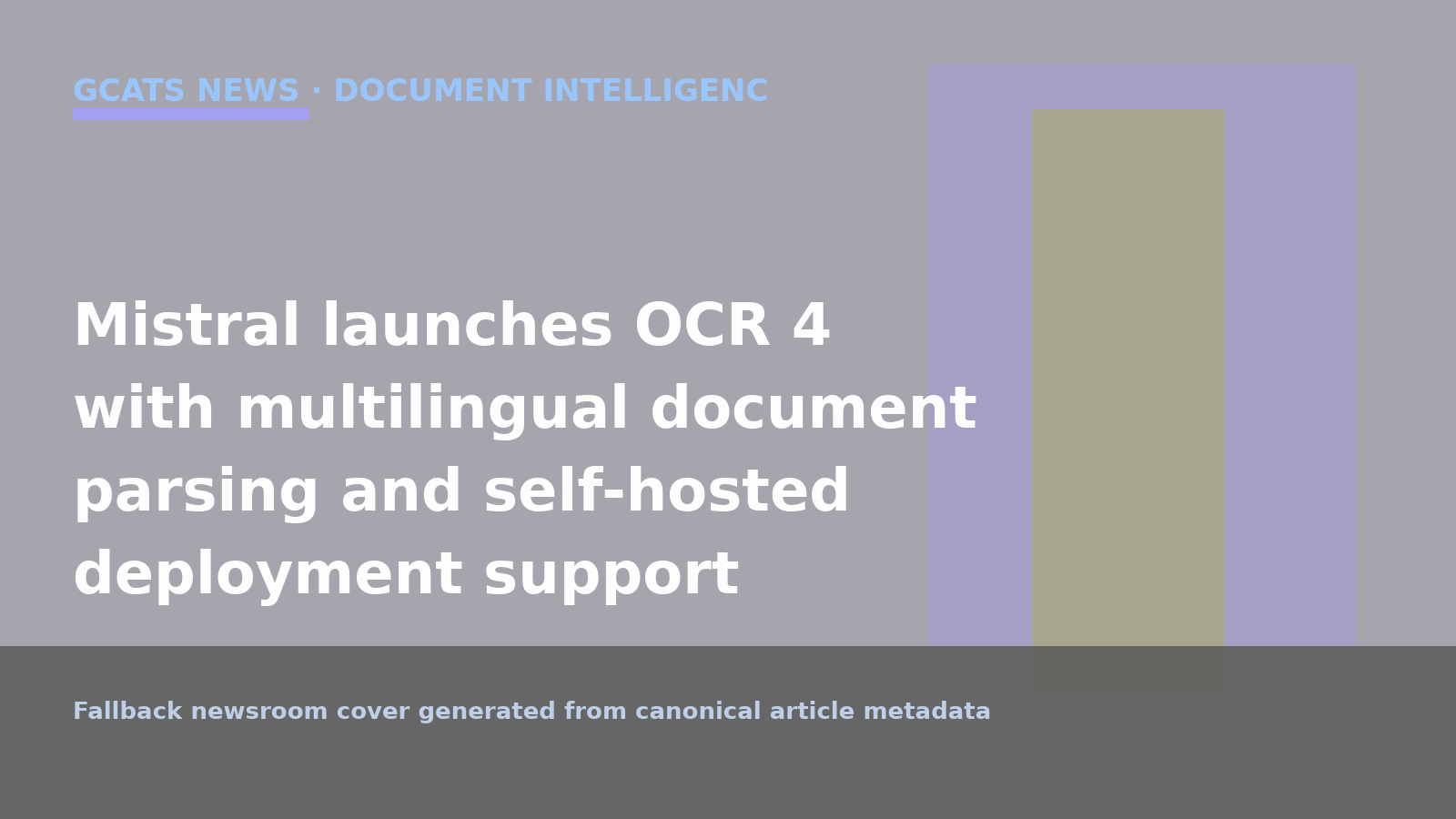 Official Mistral OCR 4 artwork illustrating document-intelligence and structured OCR output.