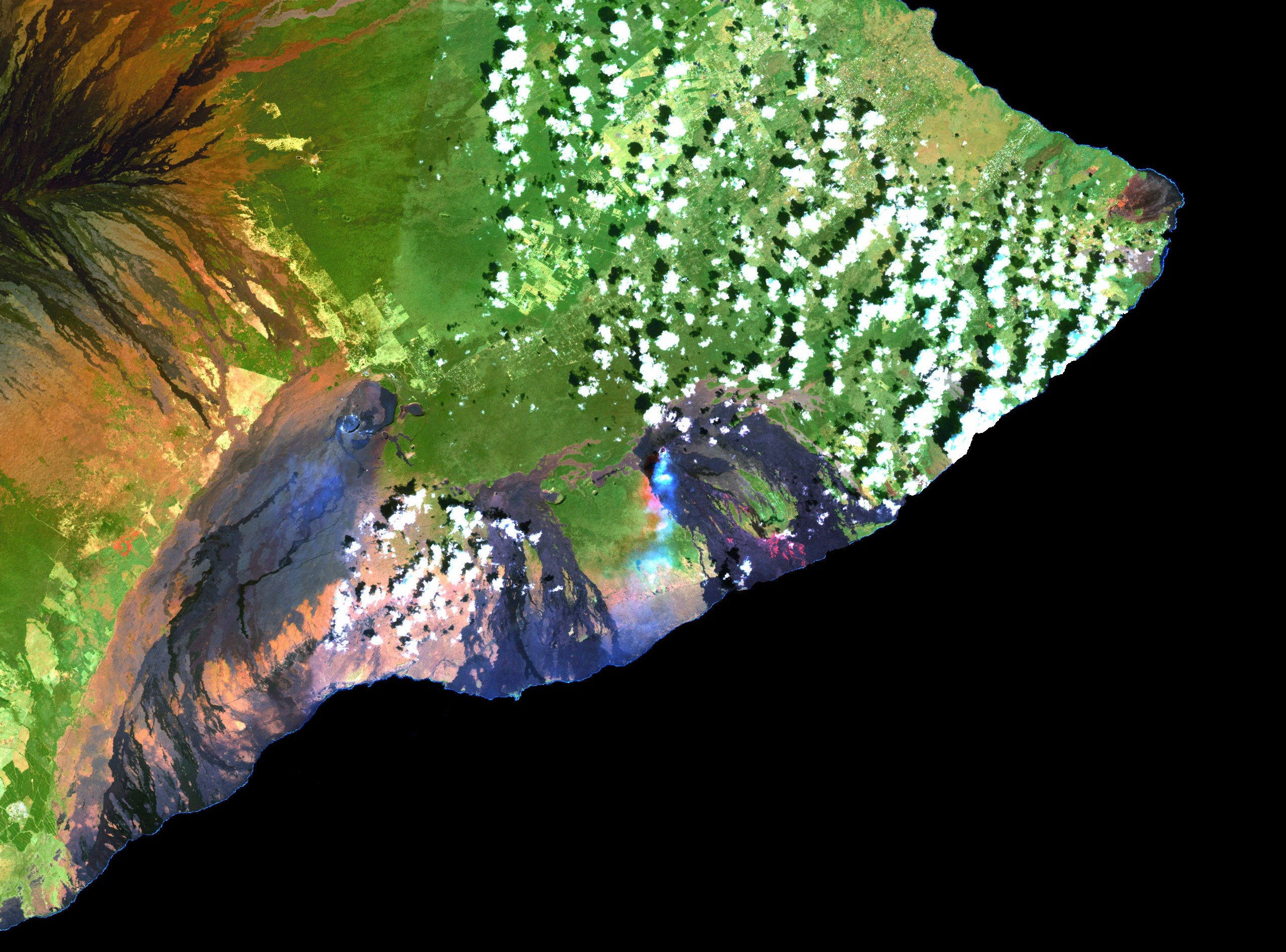 A broad view of Kīlauea on Hawaiʻi Island, used for volcano forecast coverage.
