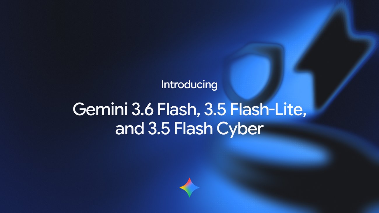 Official Google Gemini artwork for the Gemini 3.6 Flash, 3.5 Flash-Lite, and Flash Cyber launch.