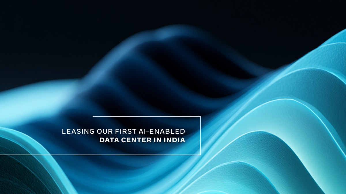Official Meta hero artwork for its AI-enabled data-center partnership with Reliance in India.