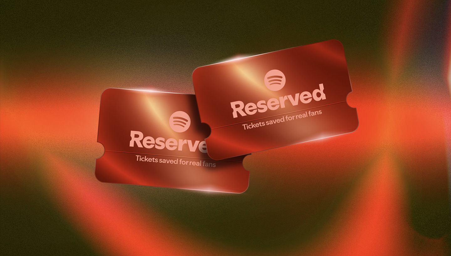 Official Spotify artwork for the Reserved superfan concert-ticket program.